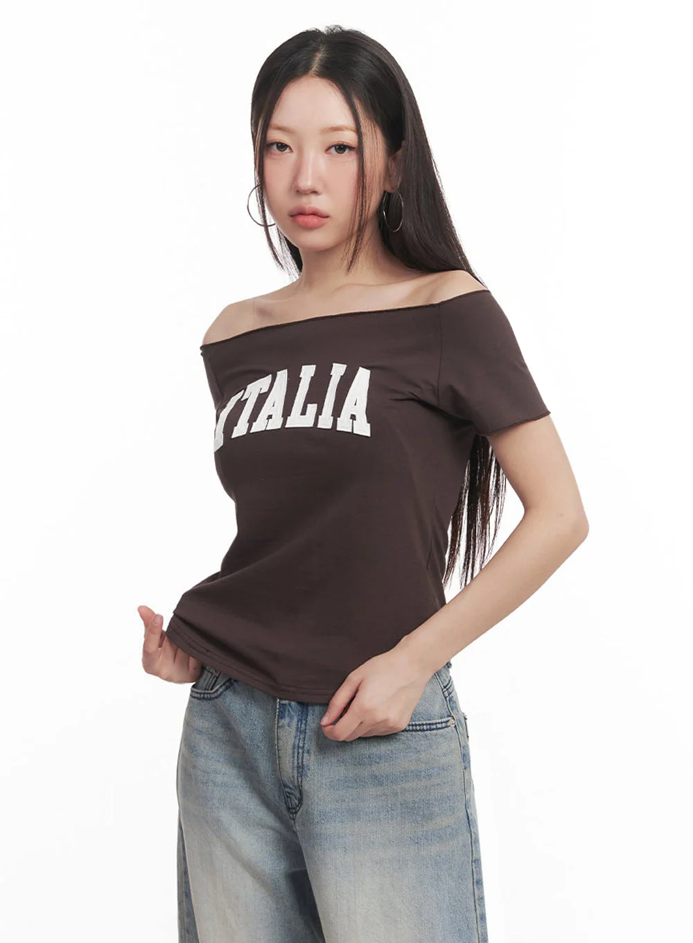 Italia Graphic Off-Shoulder Top IM528 - Image 6
