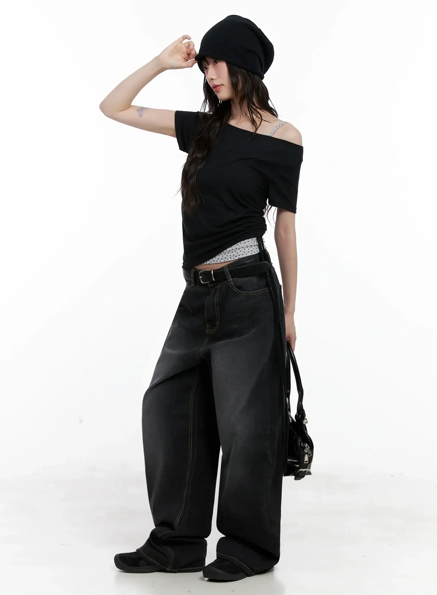 IU Vintage Black Baggy Jeans IL528 - Image 2