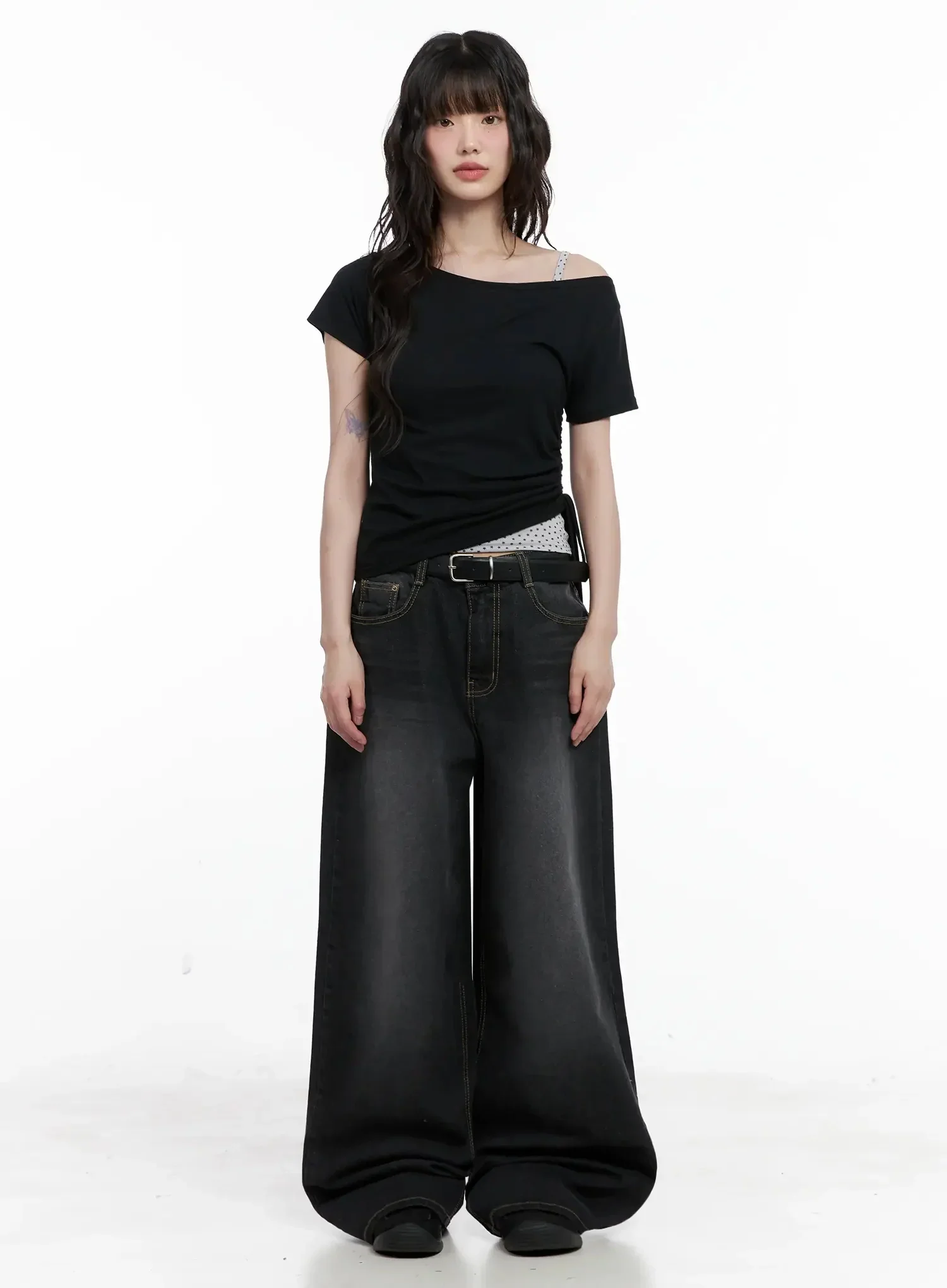 IU Vintage Black Baggy Jeans IL528 - Image 4