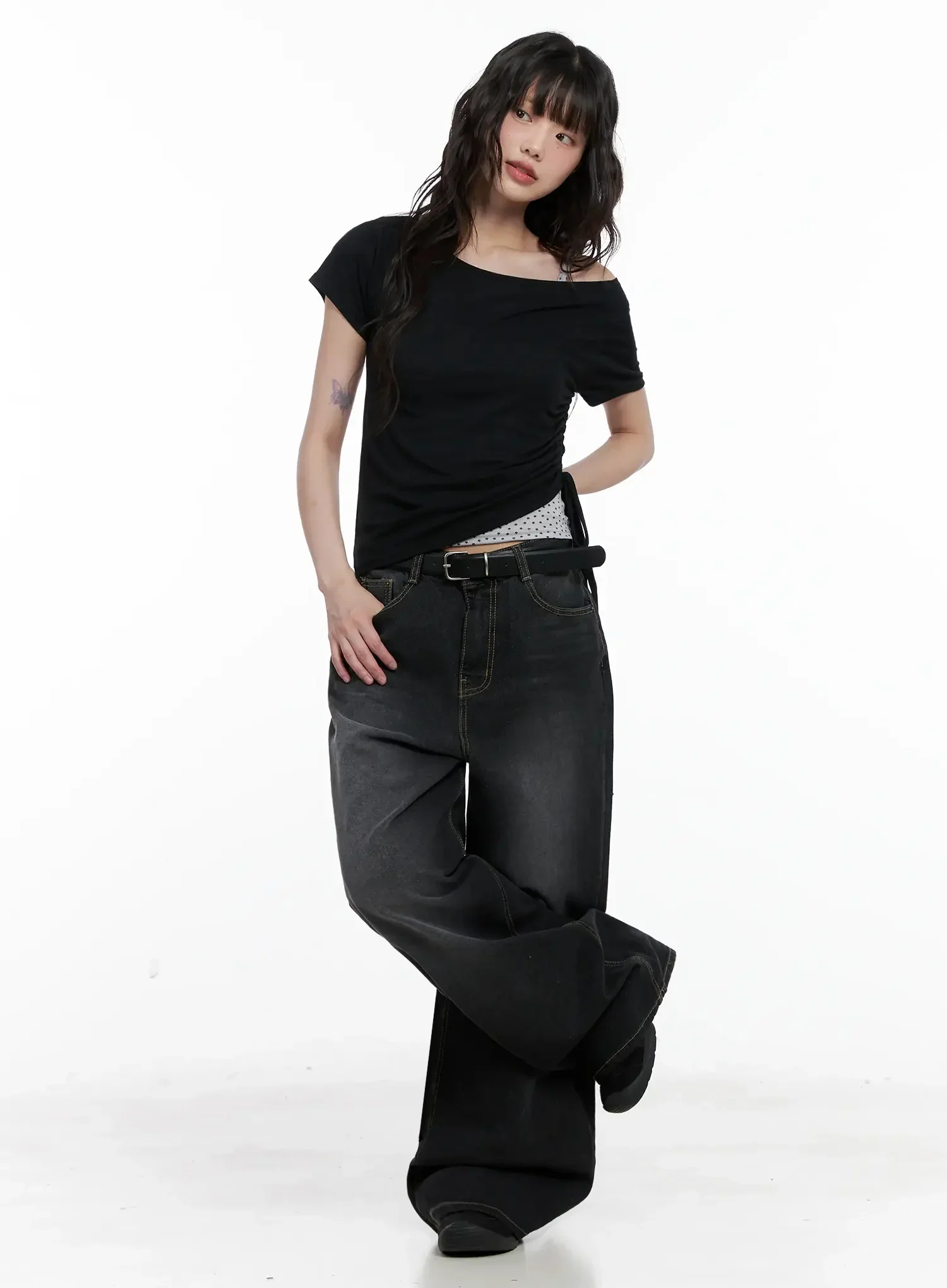 IU Vintage Black Baggy Jeans IL528 - Image 5