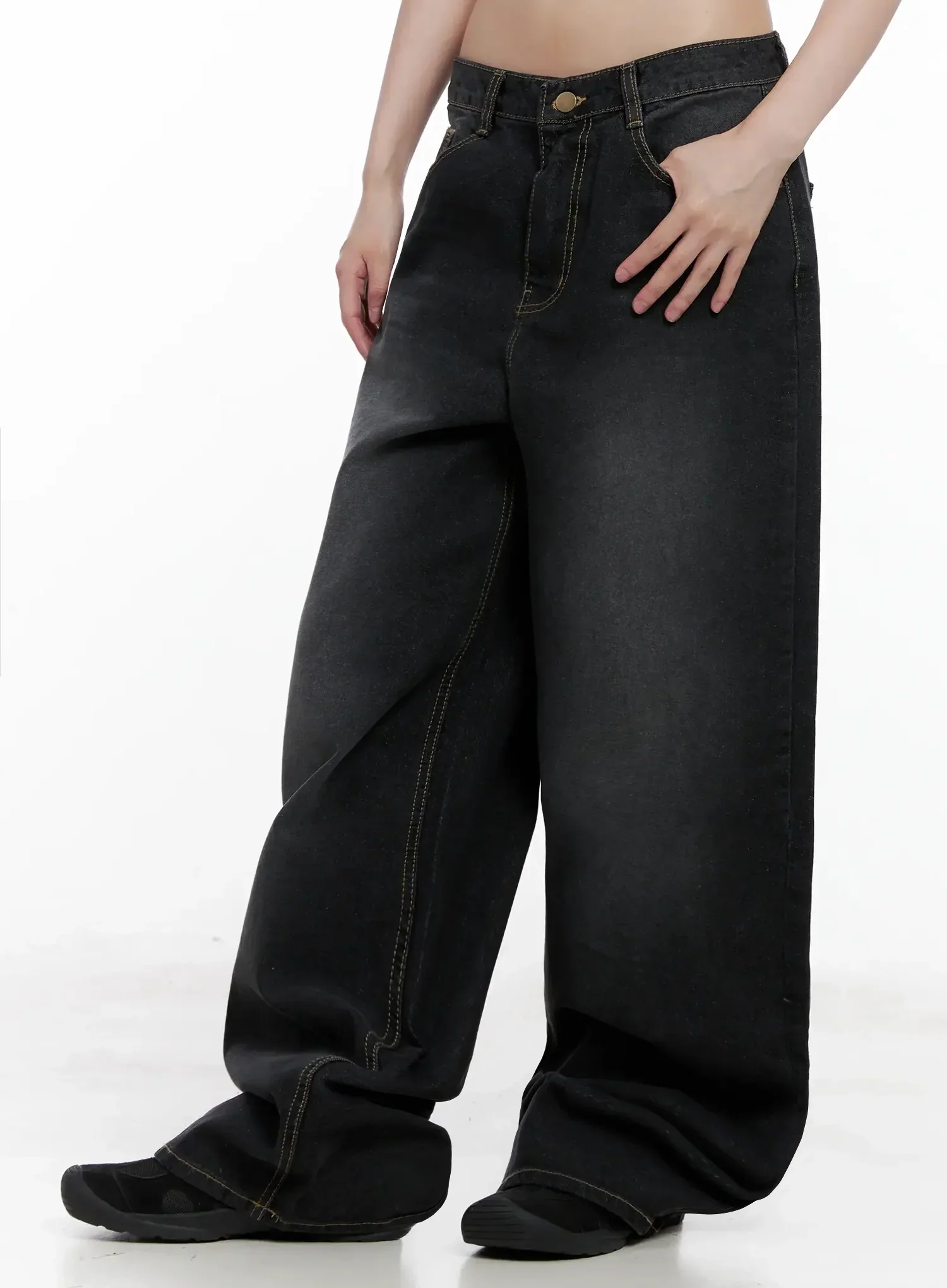 IU Vintage Black Baggy Jeans IL528 - Image 7