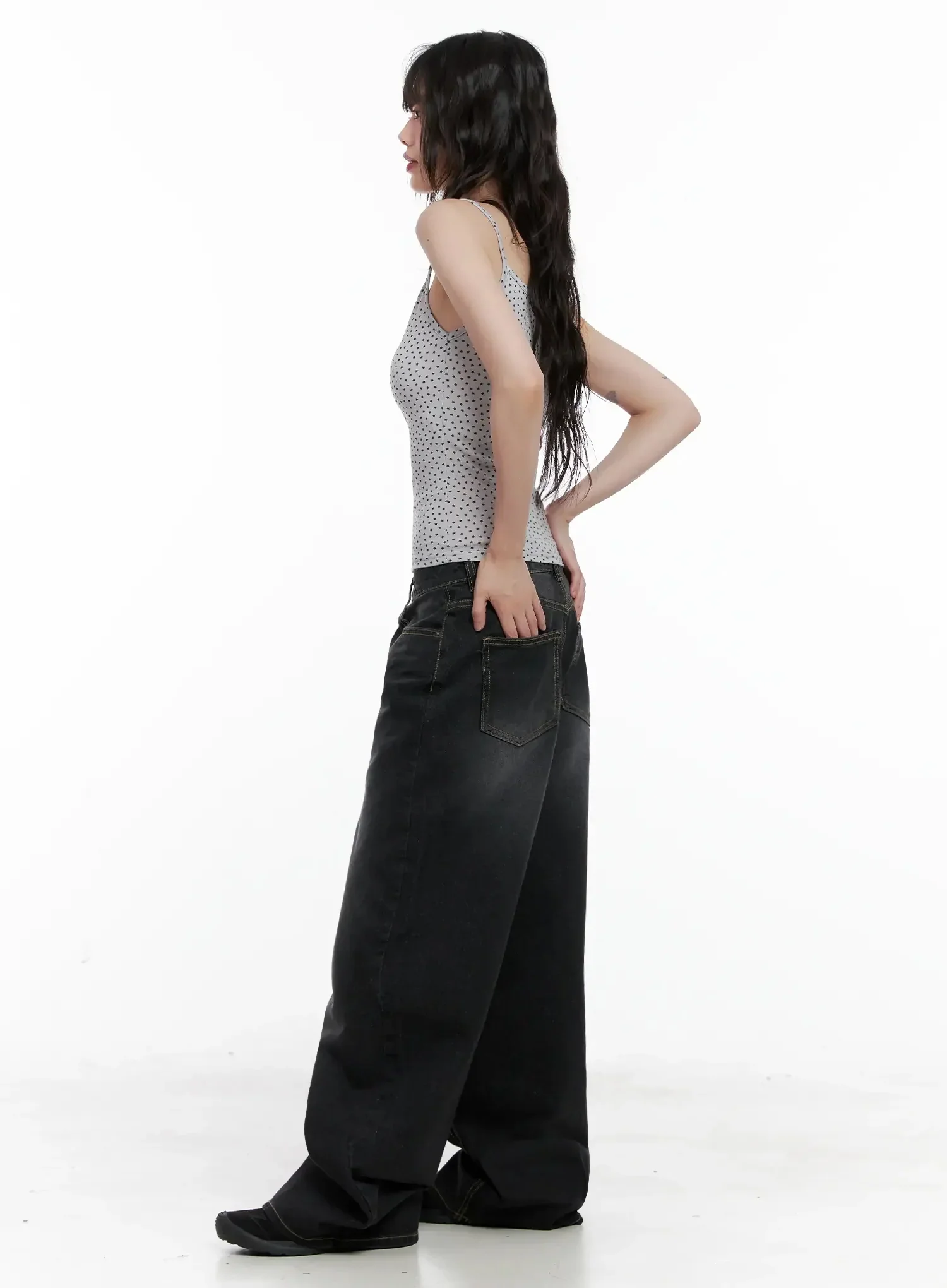 IU Vintage Black Baggy Jeans IL528 - Image 9