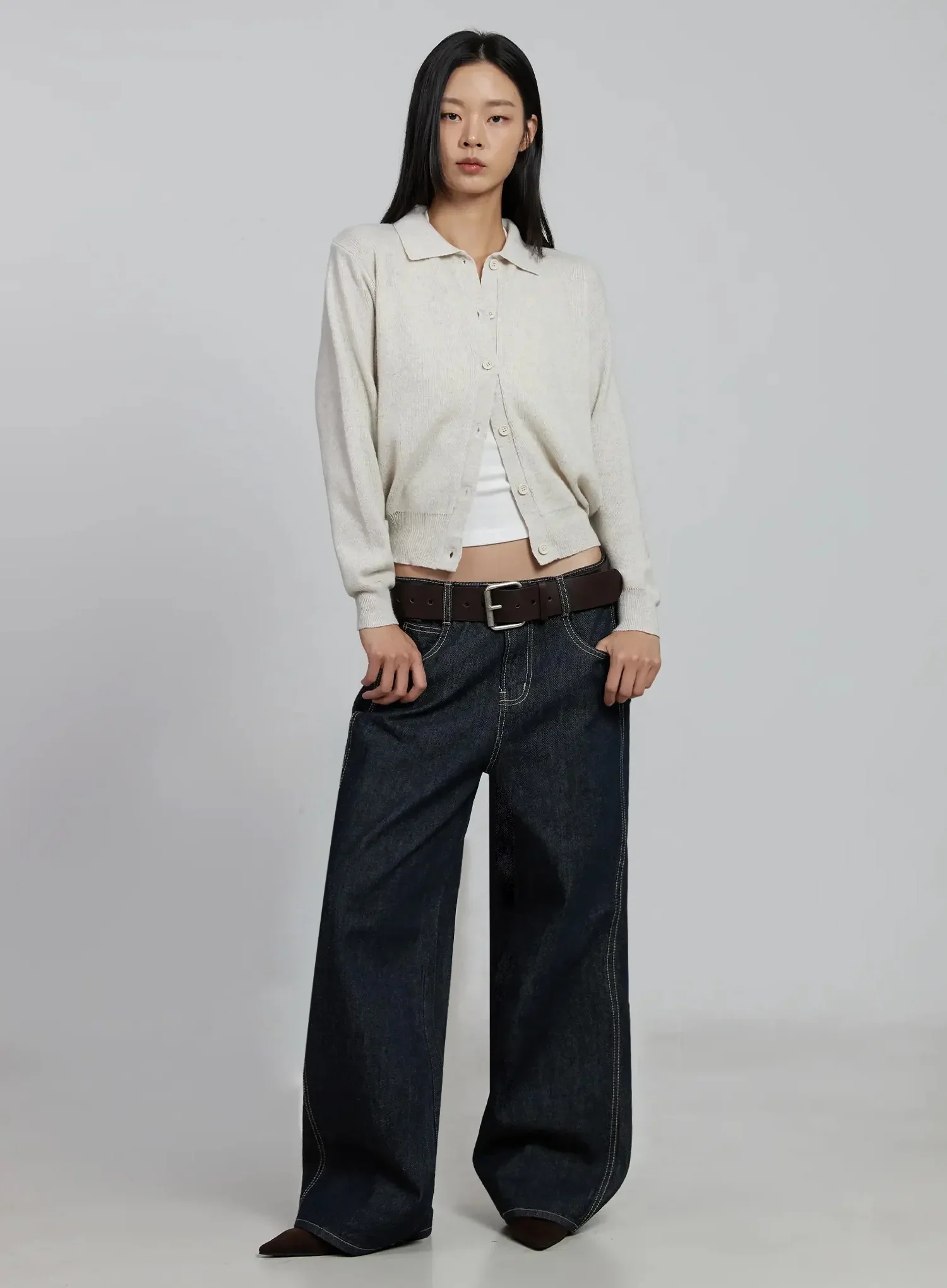 Jillian Dark Wash Casual Straight Jeans IM520 - Image 13