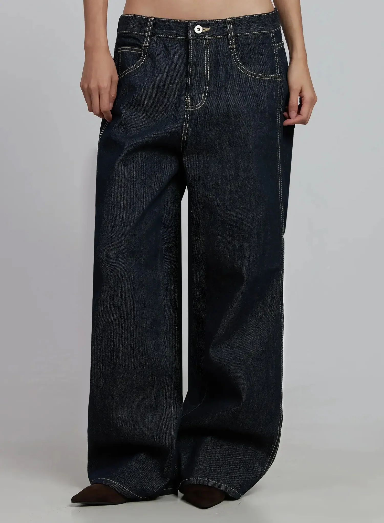 Jillian Dark Wash Casual Straight Jeans IM520 - Image 5