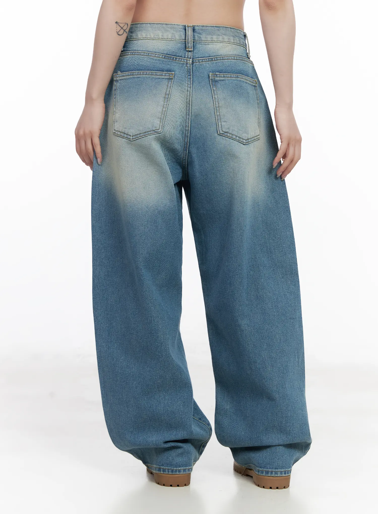 Joshua Washed Wide Leg Jeans CF523 - Image 4