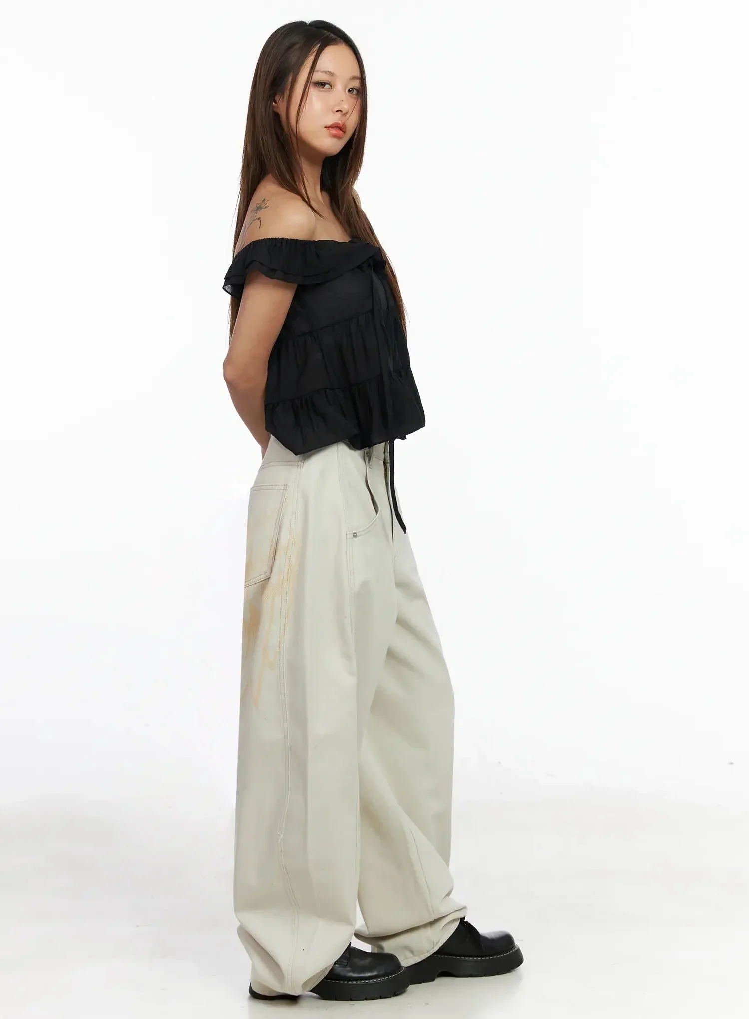 Juniper Wing Print Baggy Jeans IA527 - Image 9