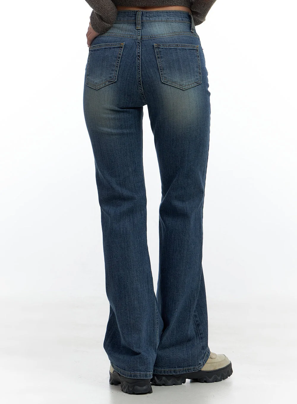 Kara Sleek Fit Washed Bootcut Cotton Jeans CS425 - Image 6
