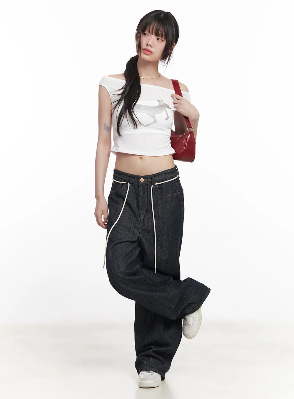 Kirsten String Wide-Leg Summer Denim Jeans IM528 - Image 14