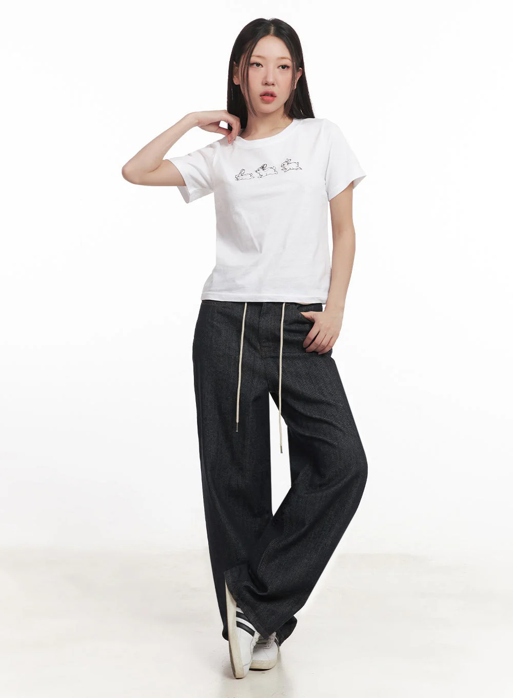 Kirsten String Wide-Leg Summer Denim Jeans IM528 - Image 5