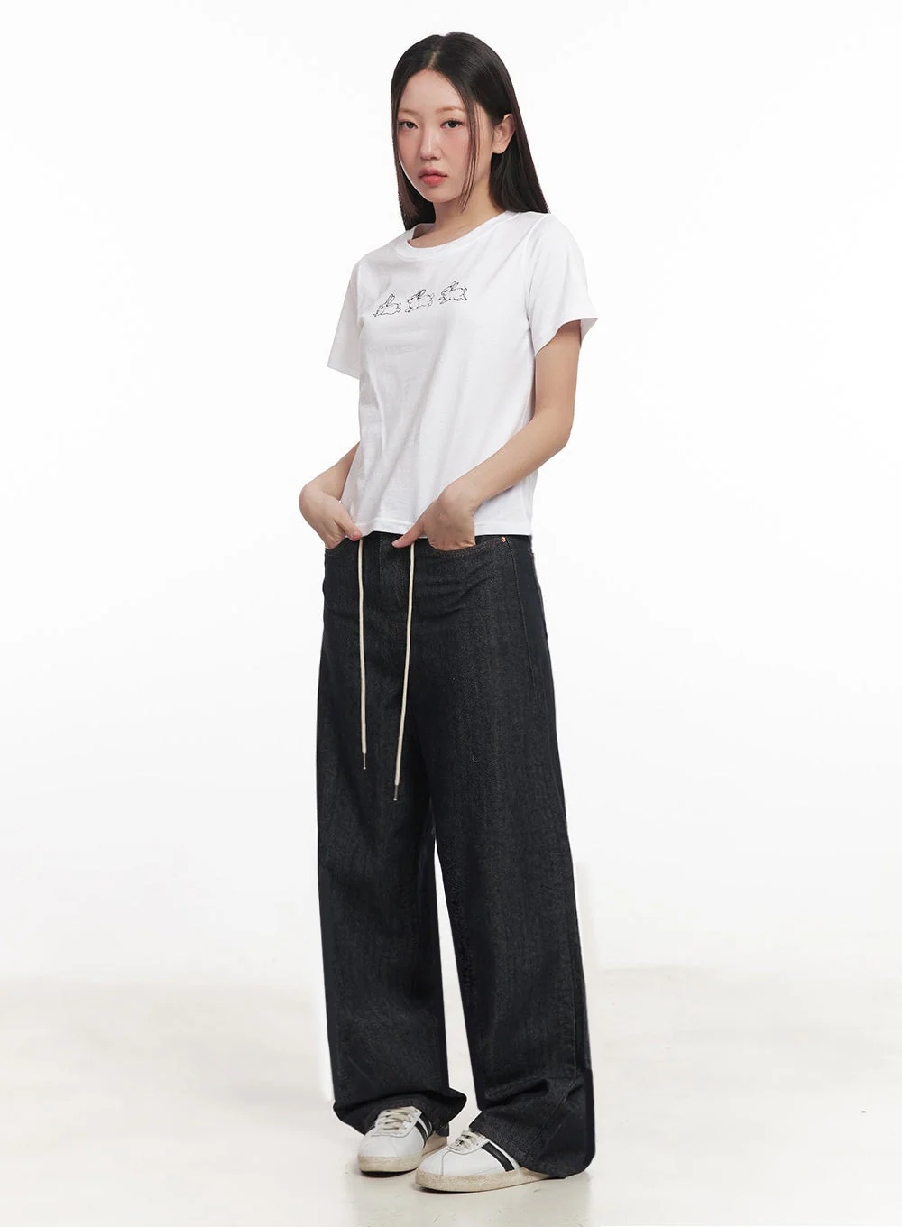 Kirsten String Wide-Leg Summer Denim Jeans IM528 - Image 7