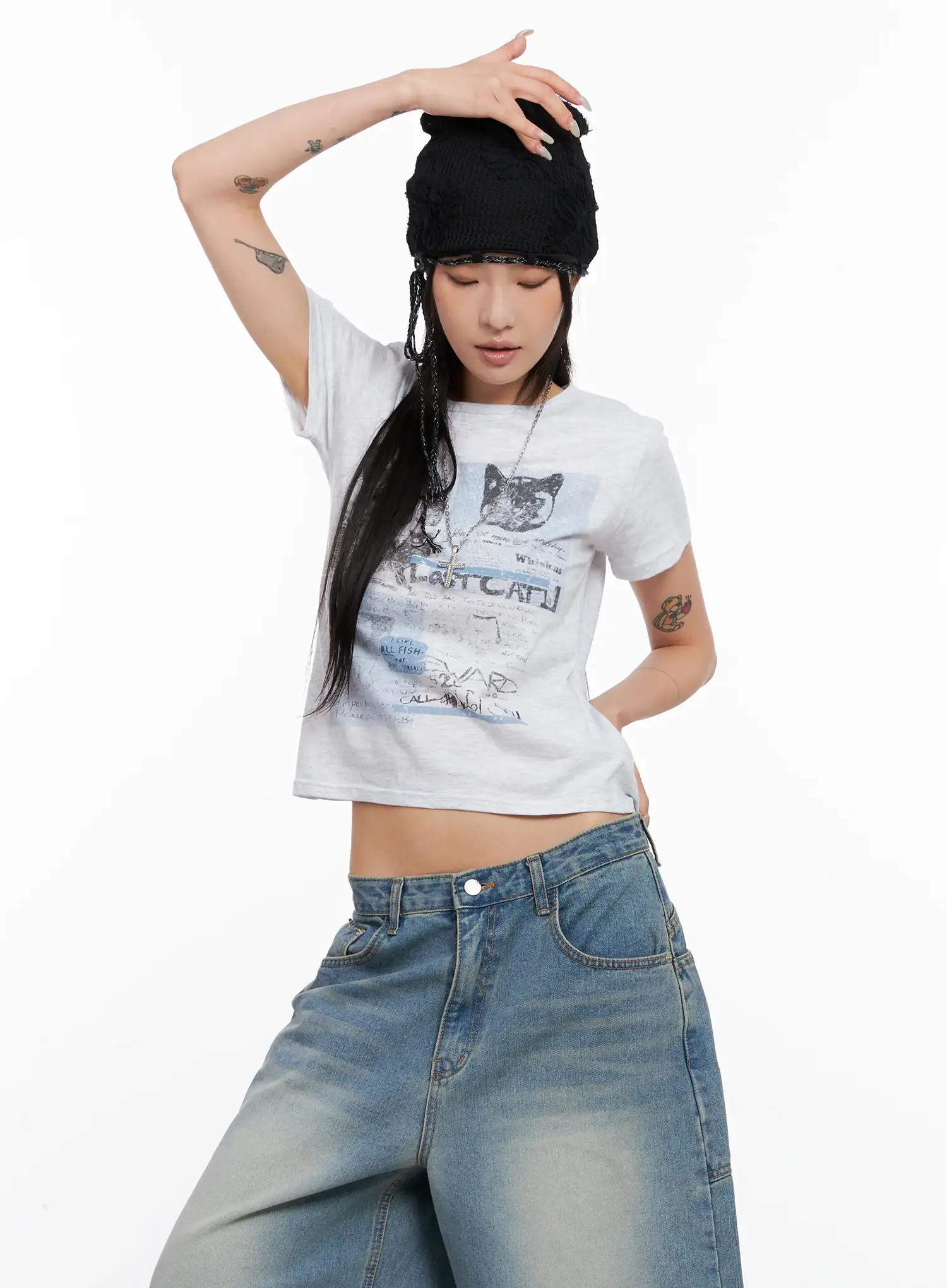 Kitty Graphic Cropped Tee CL525 - Image 22