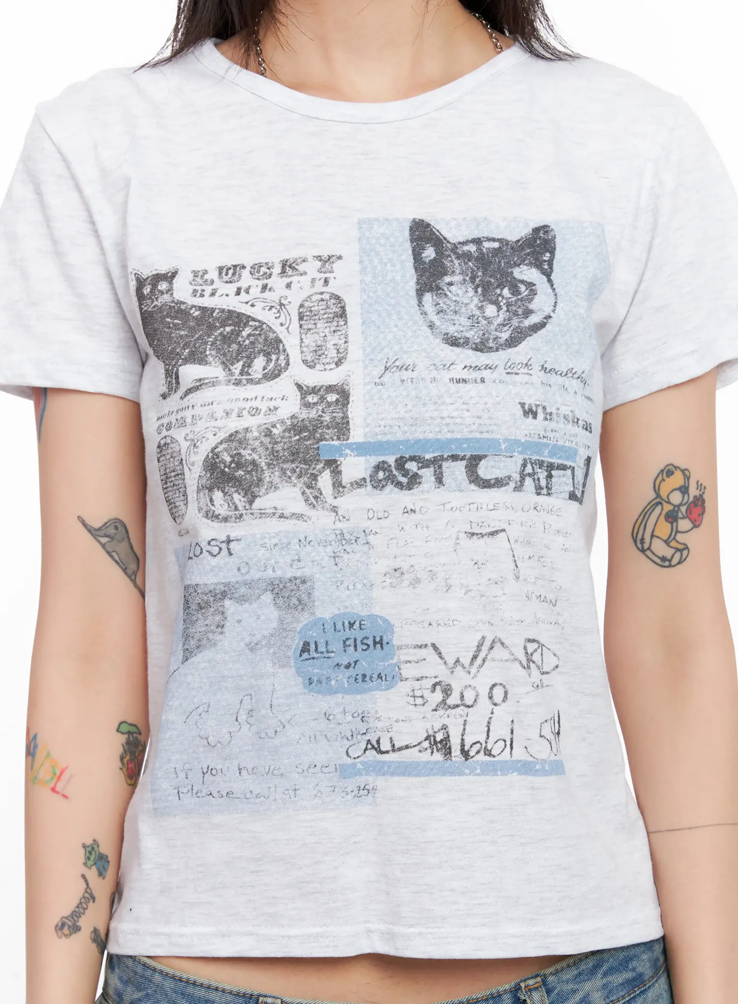 Kitty Graphic Cropped Tee CL525 - Image 6
