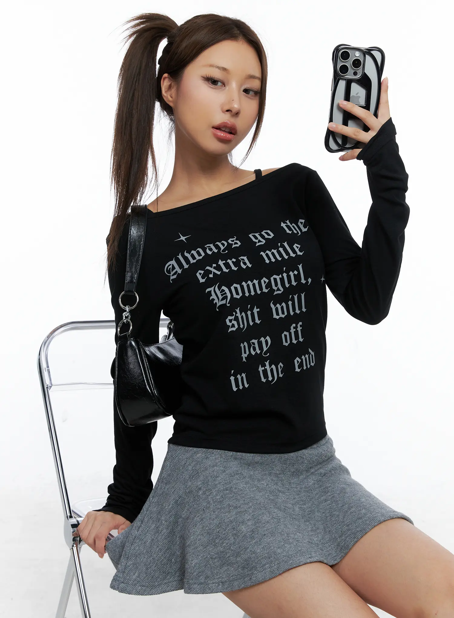 Knit Pleated Mini Skirt CS505 - Image 5
