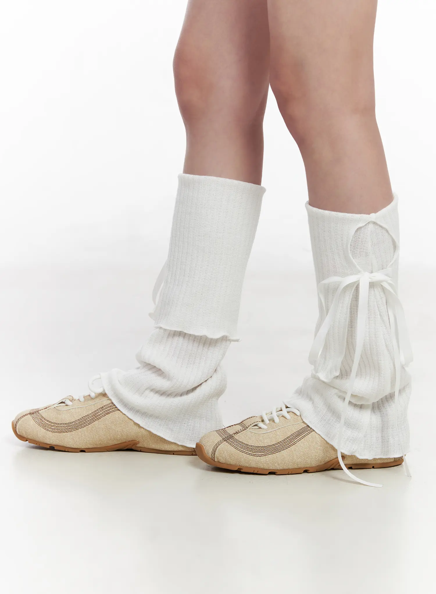 Knit Ribbon Leg Warmers CM531