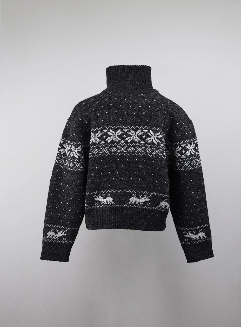 Knit Round Neck Graphic Button Cardigan OJ409 - Image 8