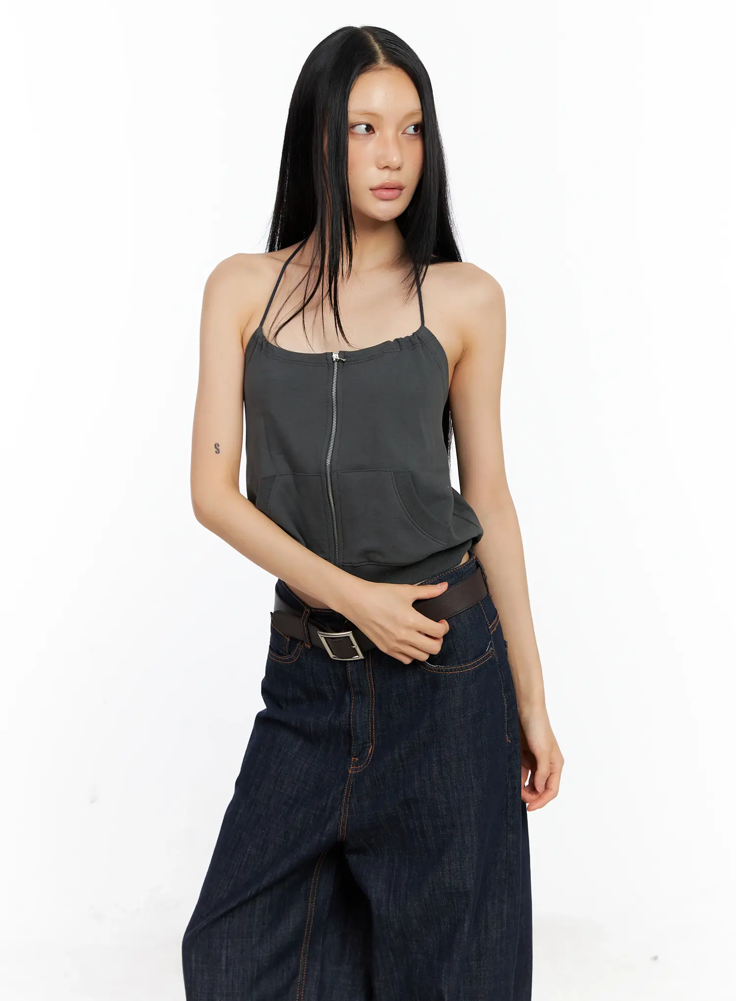 Knit Zip-Up Halter Top CL529 - Image 12