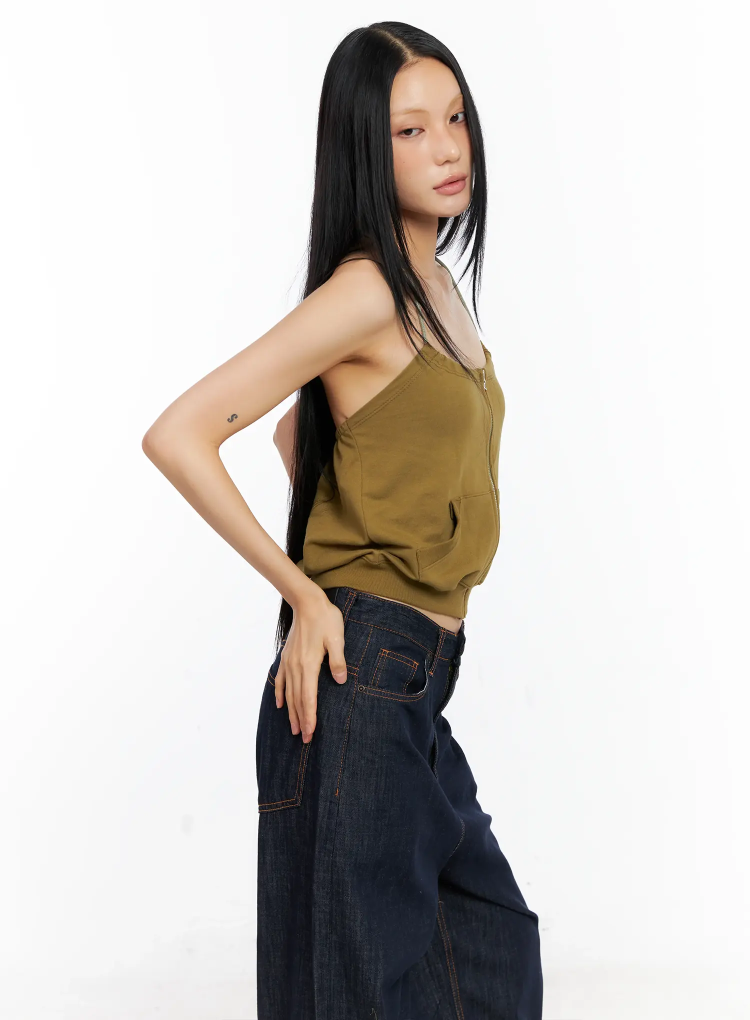 Knit Zip-Up Halter Top CL529 - Image 6
