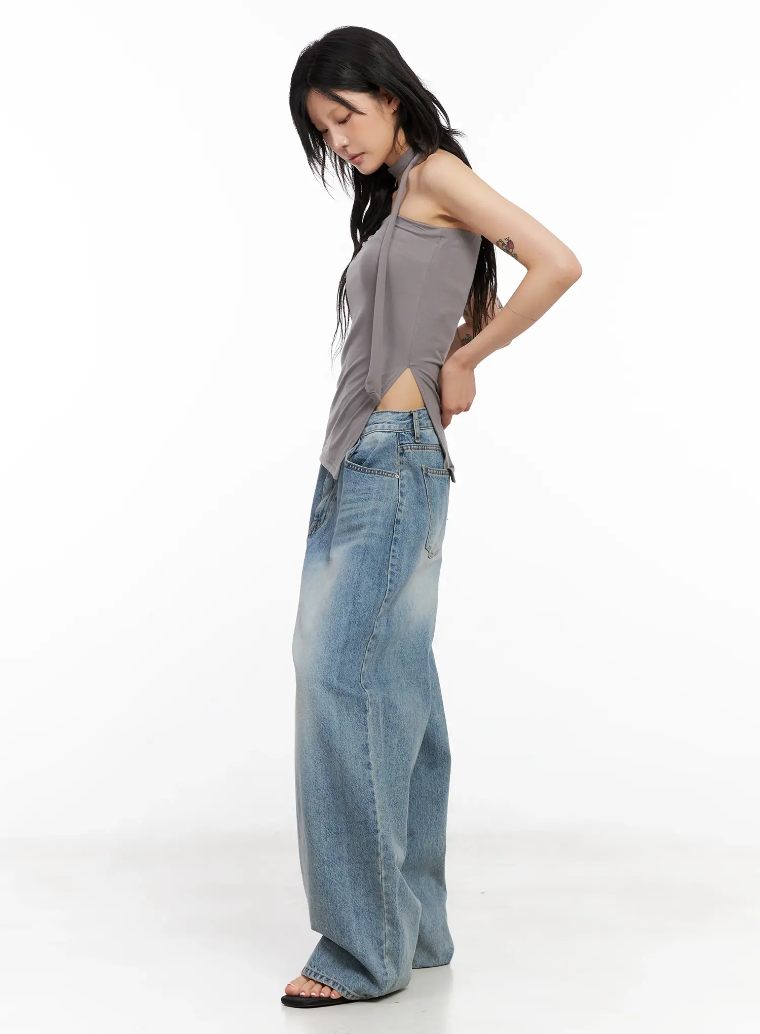 Koko Vintage-Wash Baggy Jeans CL528 - Image 10
