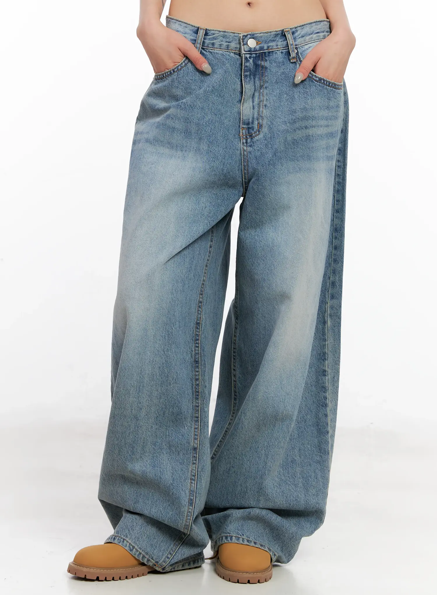 Koko Vintage-Wash Baggy Jeans CL528 - Image 11