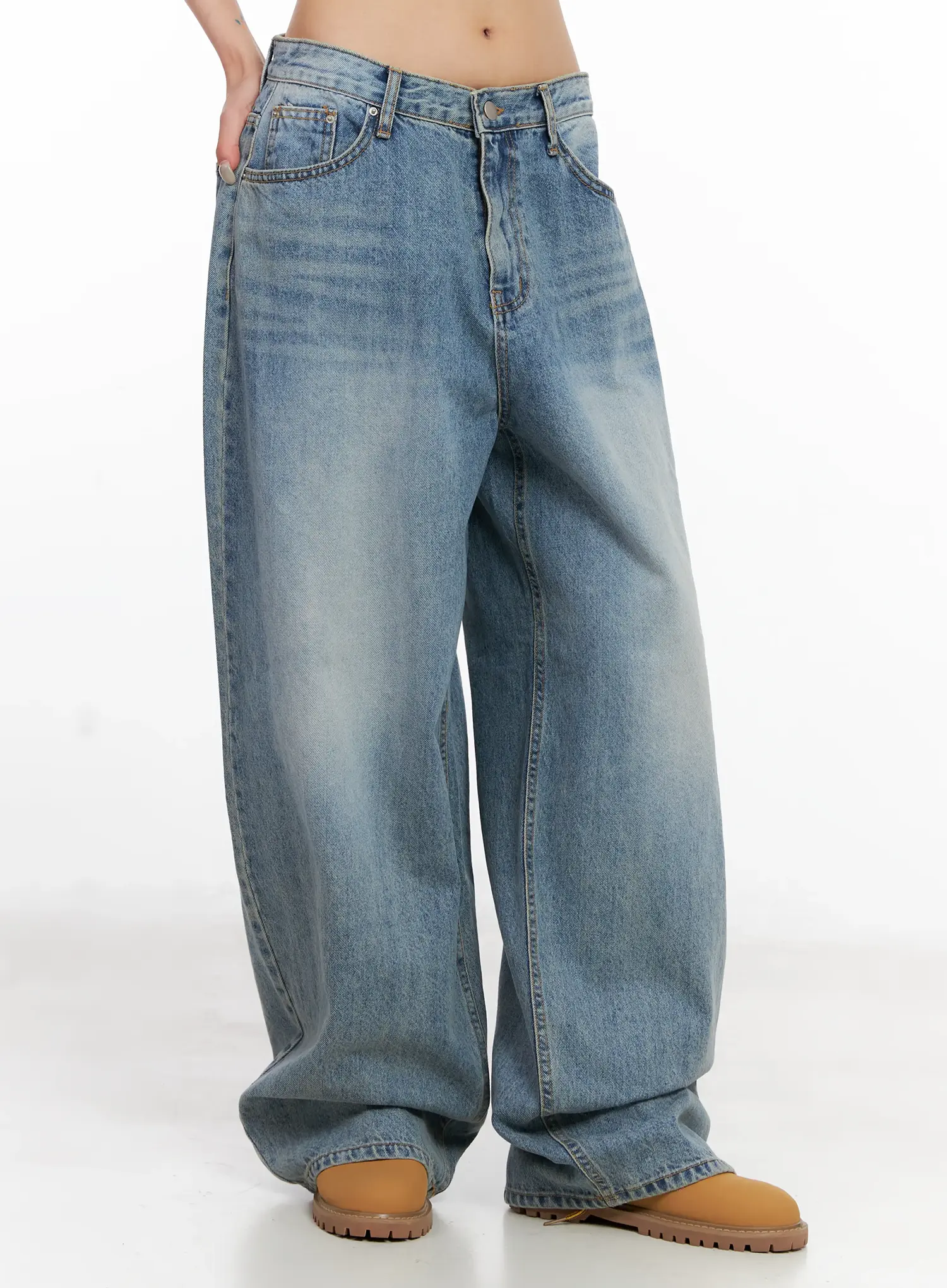 Koko Vintage-Wash Baggy Jeans CL528 - Image 5