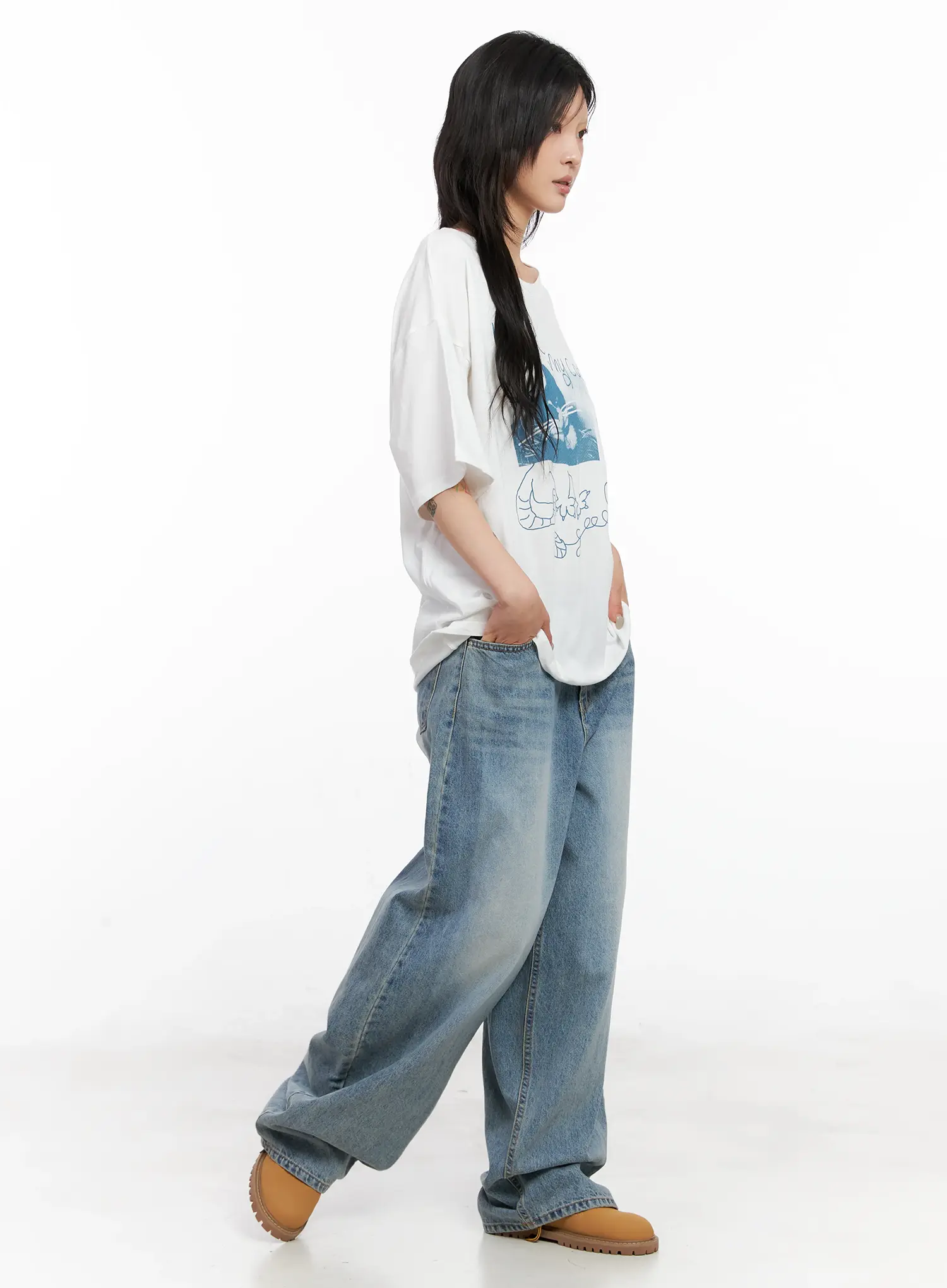 Koko Vintage-Wash Baggy Jeans CL528 - Image 6