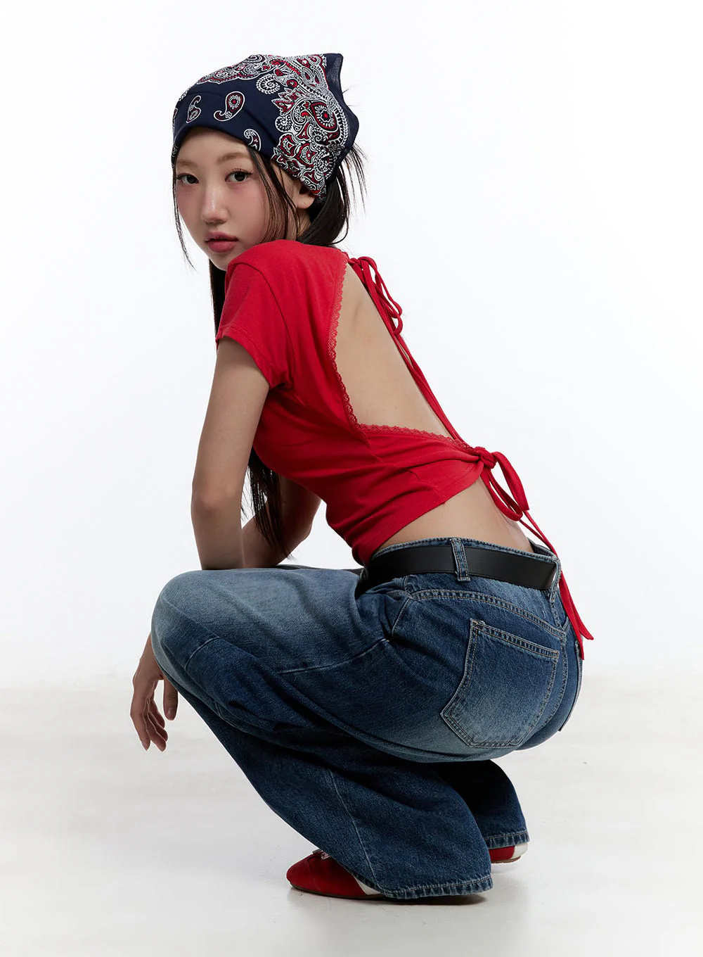 Lace Backless Crop Top IU503 - Image 13