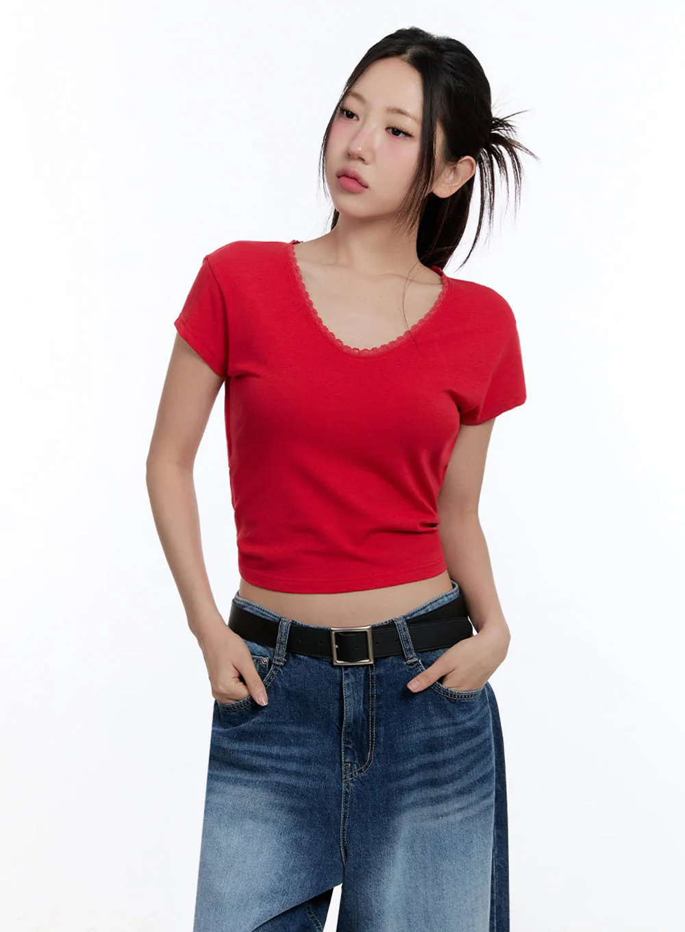 Lace Backless Crop Top IU503 - Image 7