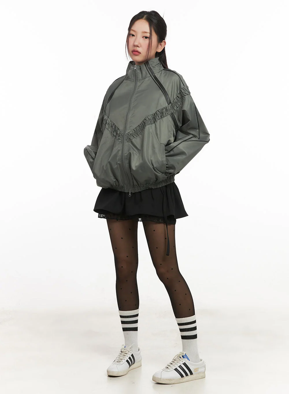 Lace Buckle Flare Mini Skirt IM524