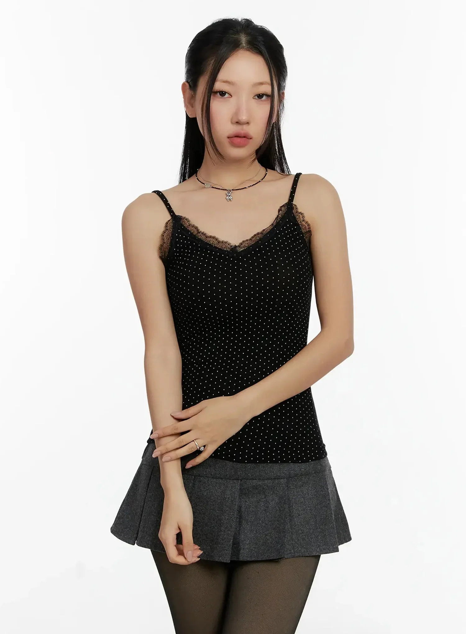 Lace Dot Tank Top ID525 - Image 2