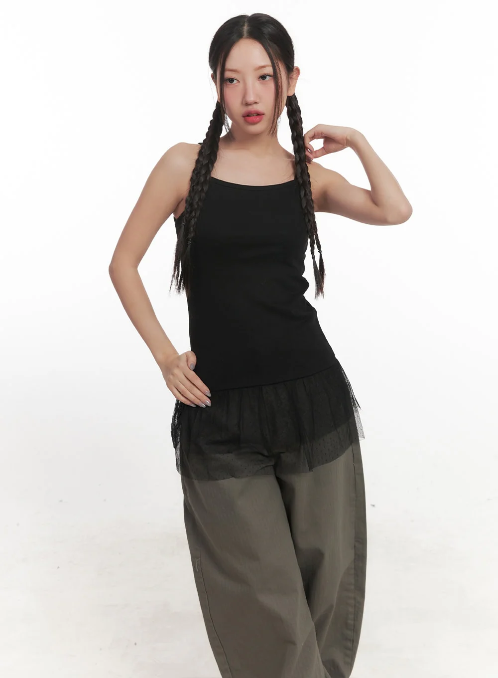 Lace Frill Square-Neck Camisole Top CF526 - Image 12