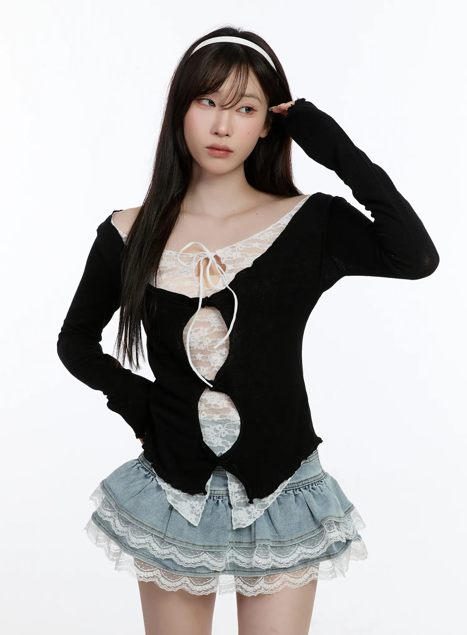 Lace Layered Cardigan CA501 - Image 10