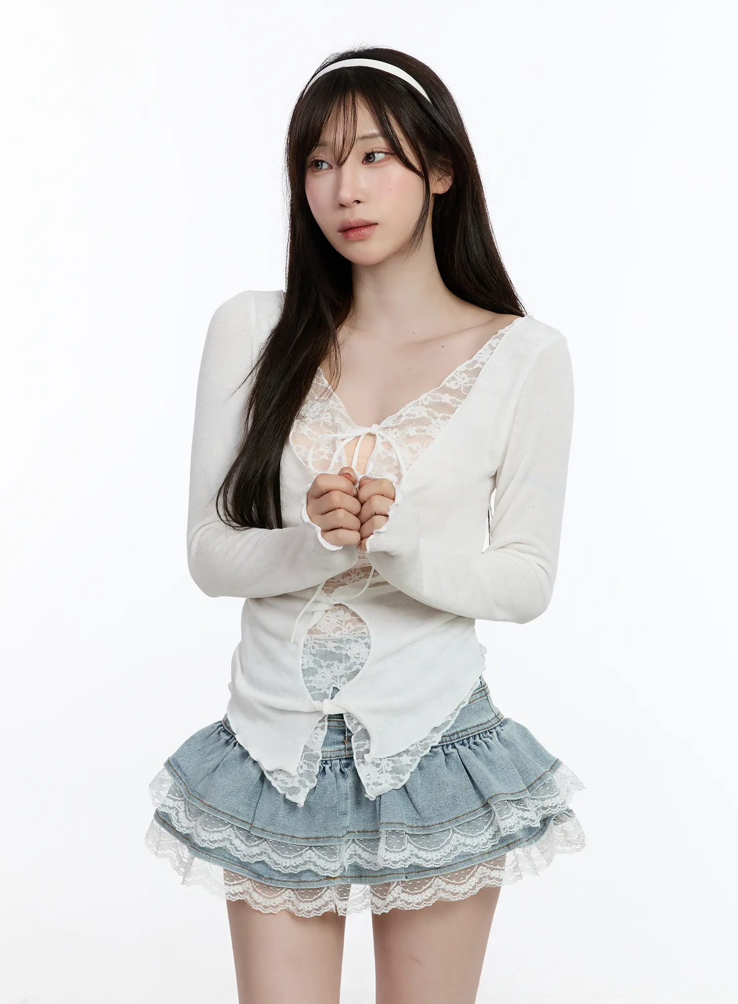 Lace Layered Cardigan CA501 - Image 11