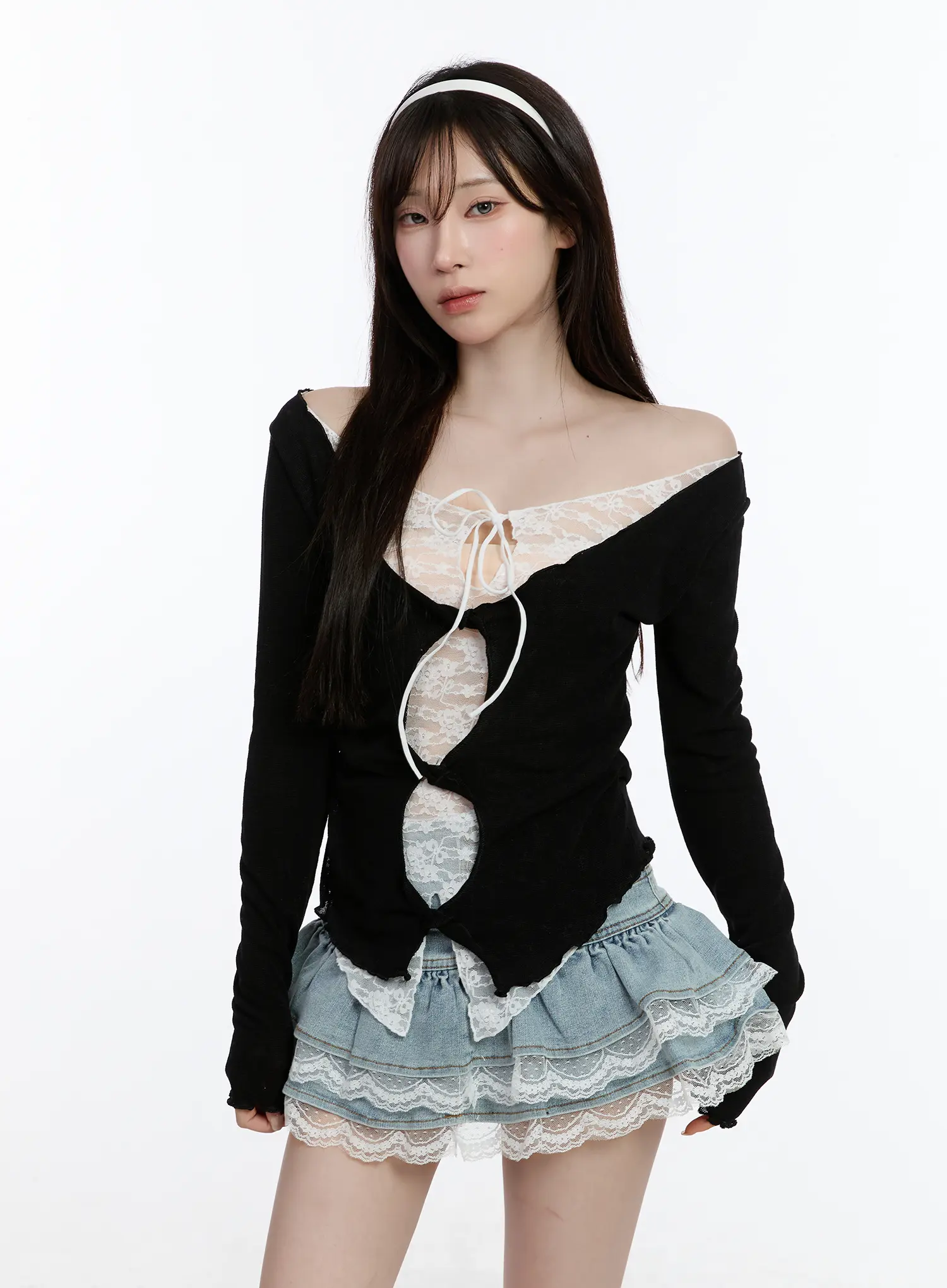 Lace Layered Cardigan CA501 - Image 2