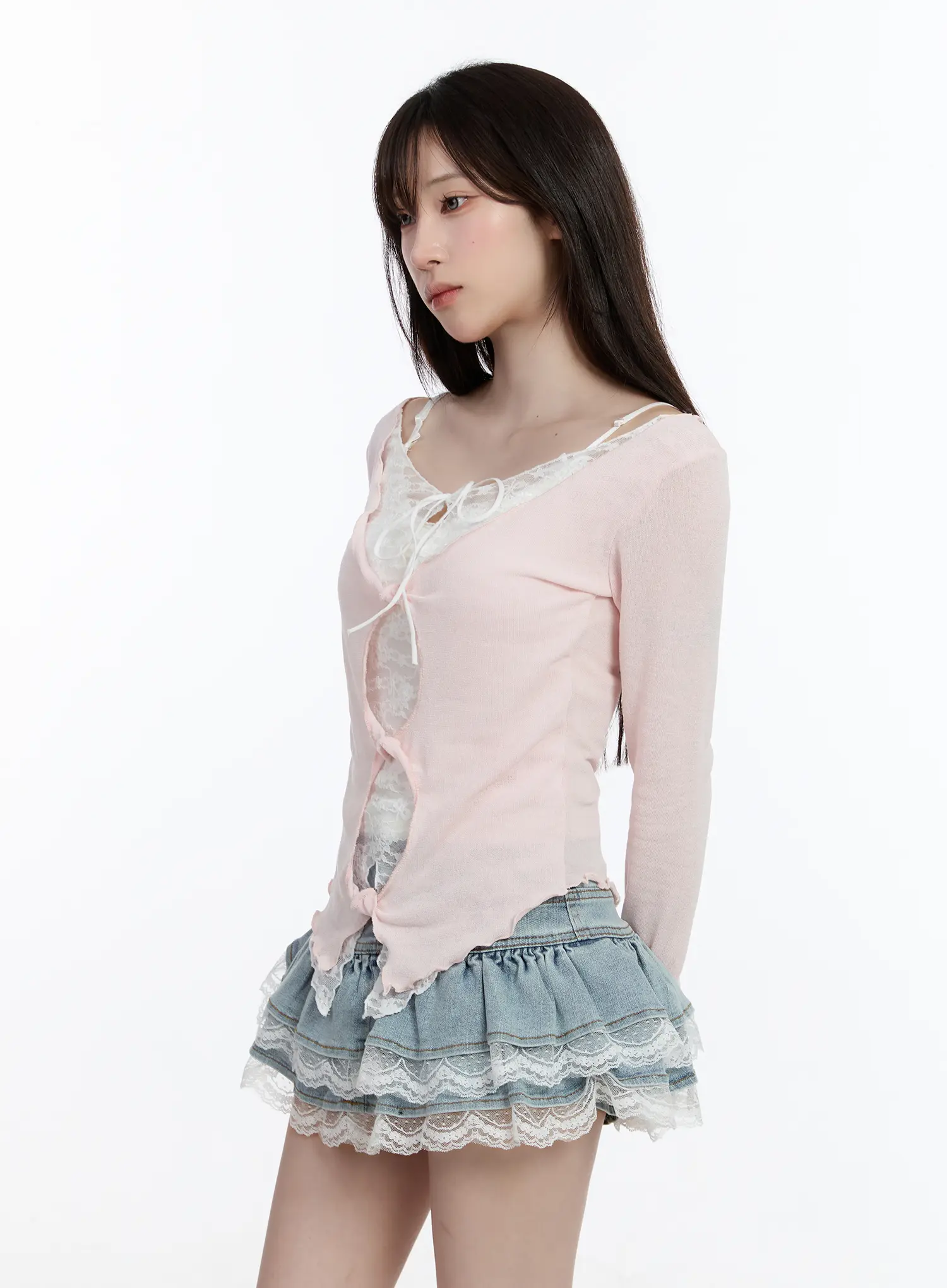 Lace Layered Cardigan CA501 - Image 7