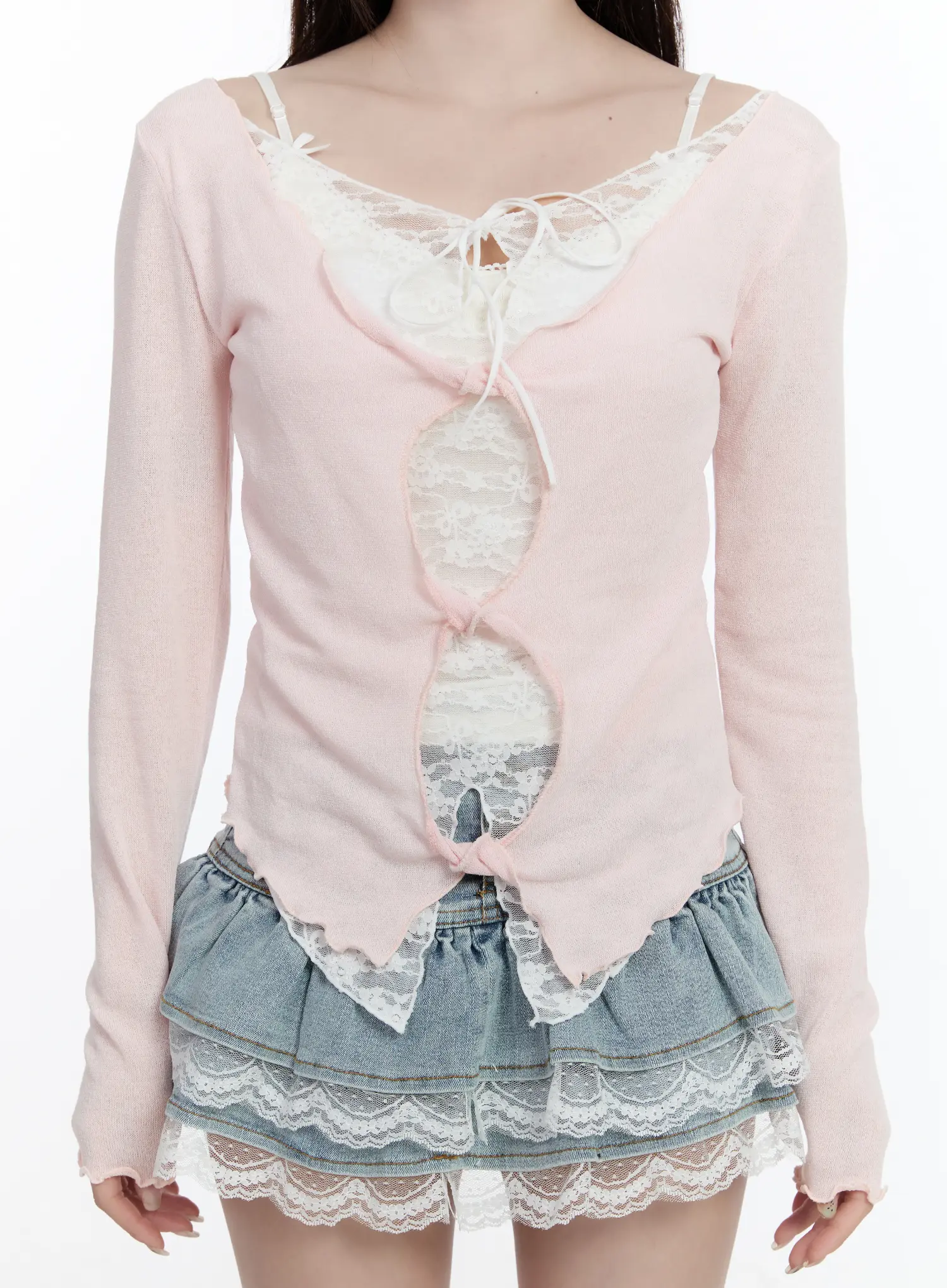 Lace Layered Cardigan CA501 - Image 8