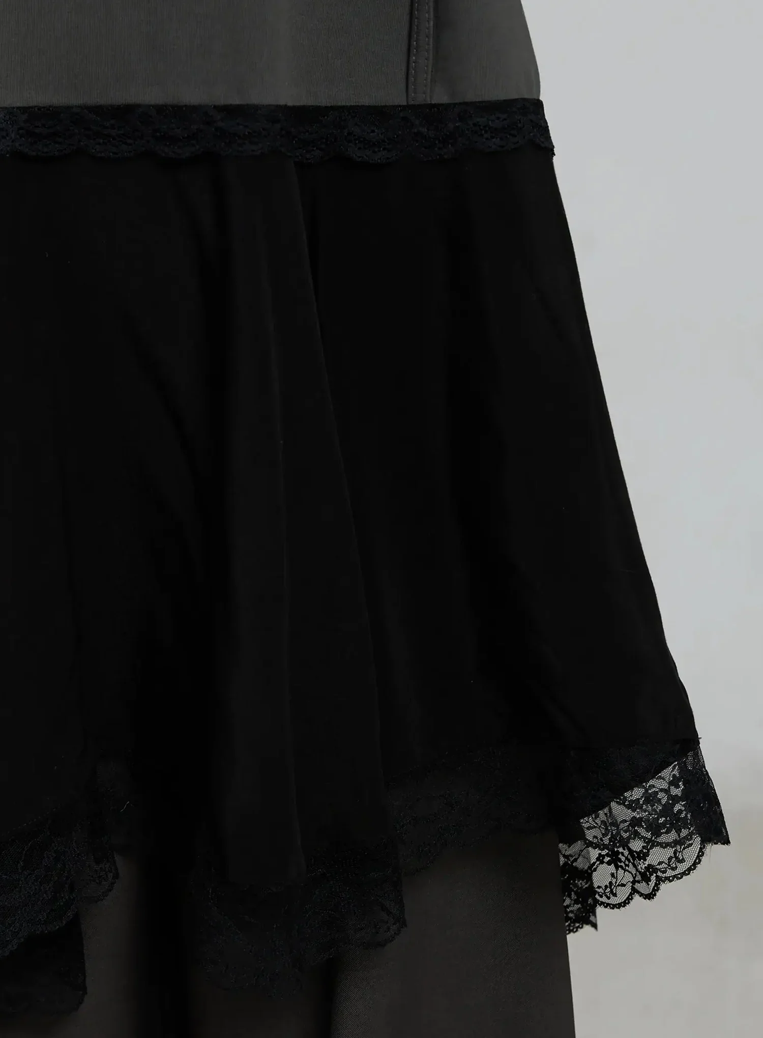 Lace Layered Oversized T-Shirt Dress IM520 - Image 6