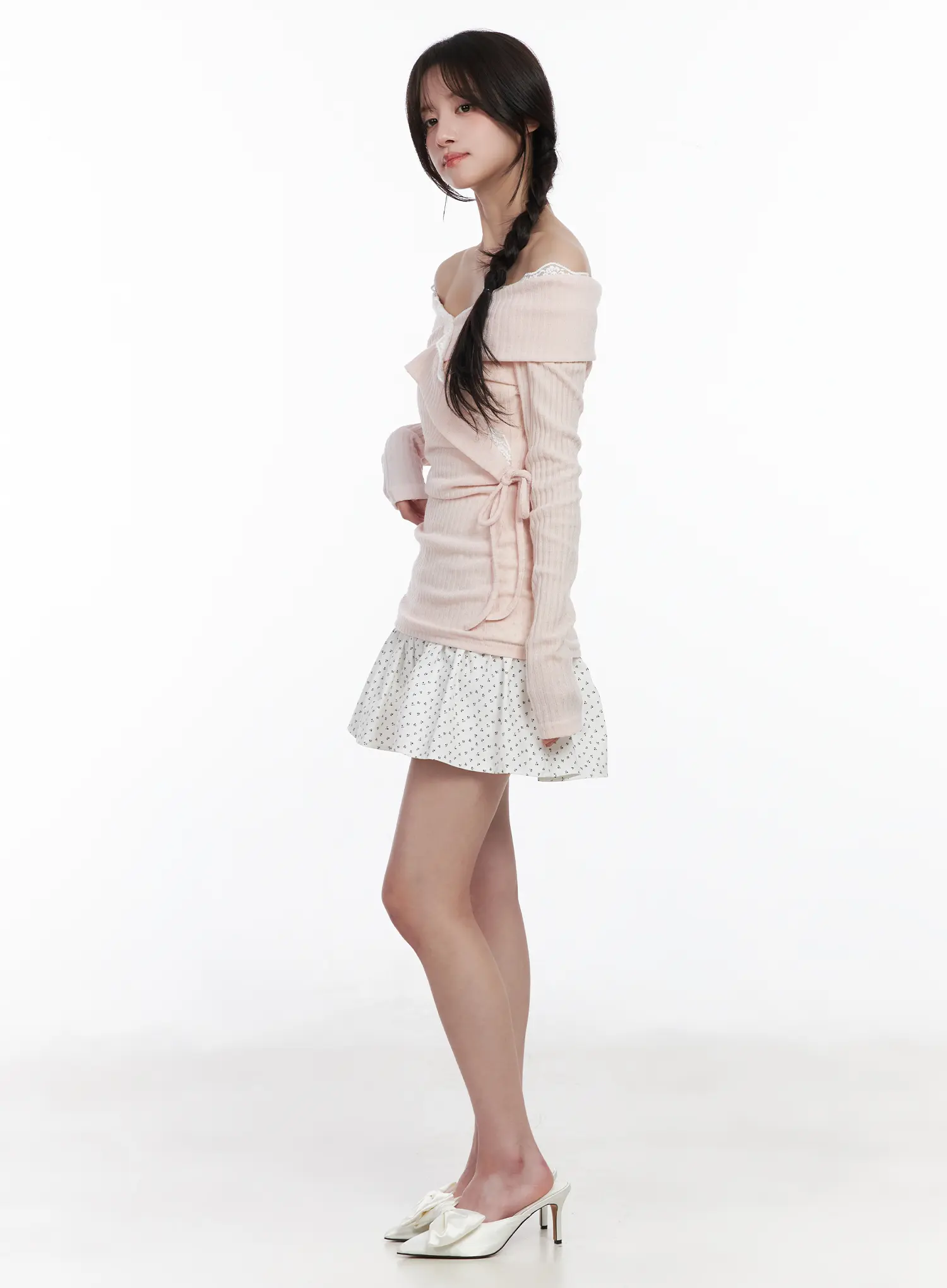 Lace Off-Shoulder Ribbed Top CM527 - Image 4