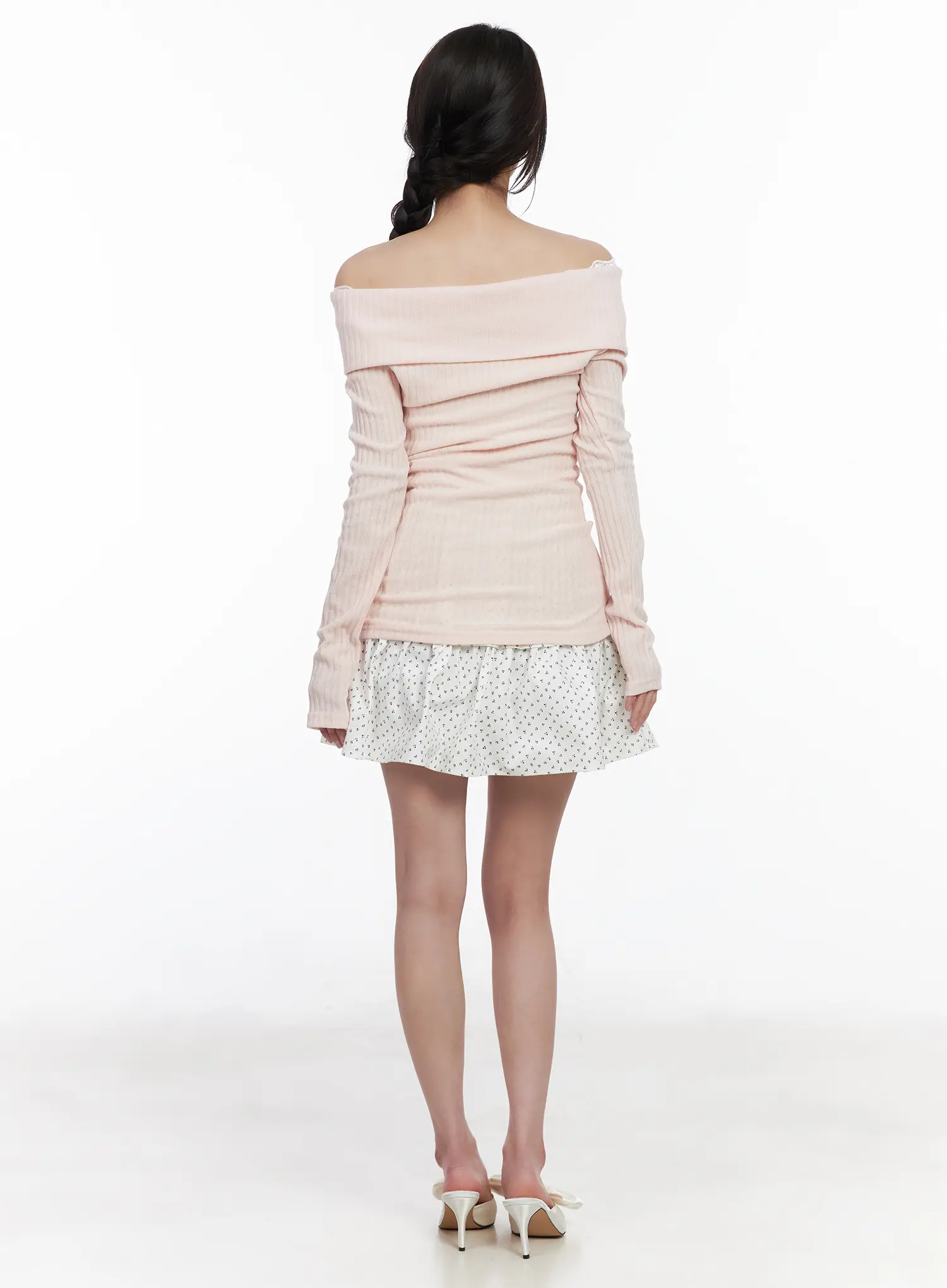 Lace Off-Shoulder Ribbed Top CM527 - Image 5