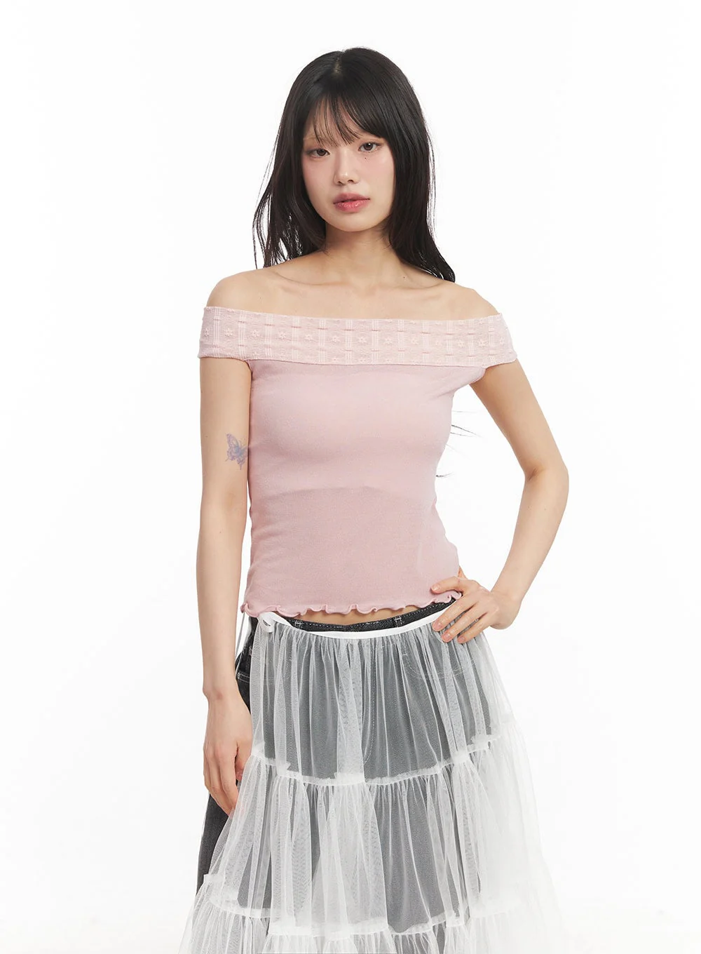 Lace Off-Shoulder Top CA523 - Image 12