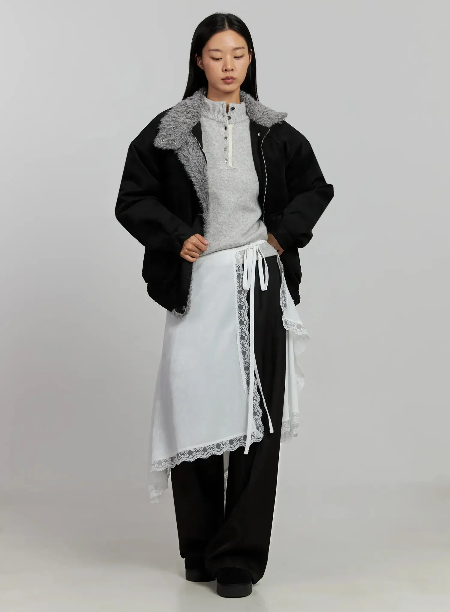 Lace Overlay Skirt IJ505 - Image 12