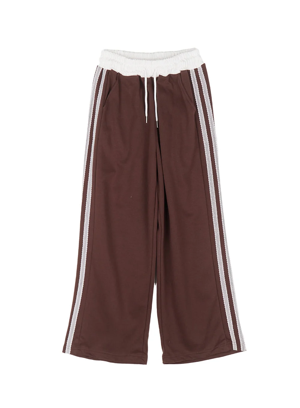 Lace-Striped Wide-Fit Sweatpants CU506 - Image 11