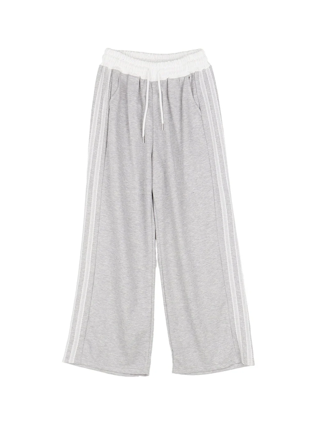 Lace-Striped Wide-Fit Sweatpants CU506 - Image 12