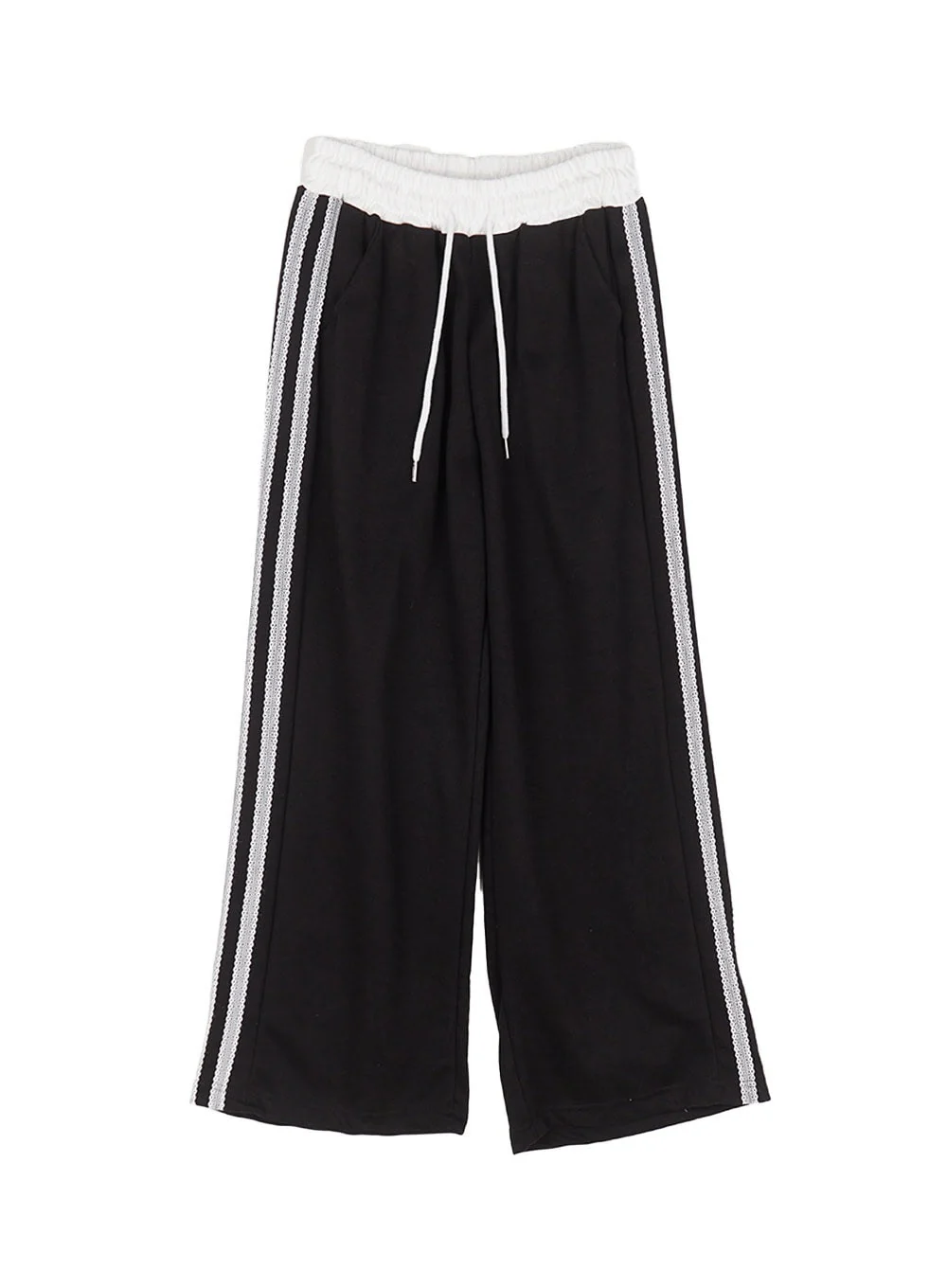 Lace-Striped Wide-Fit Sweatpants CU506 - Image 13