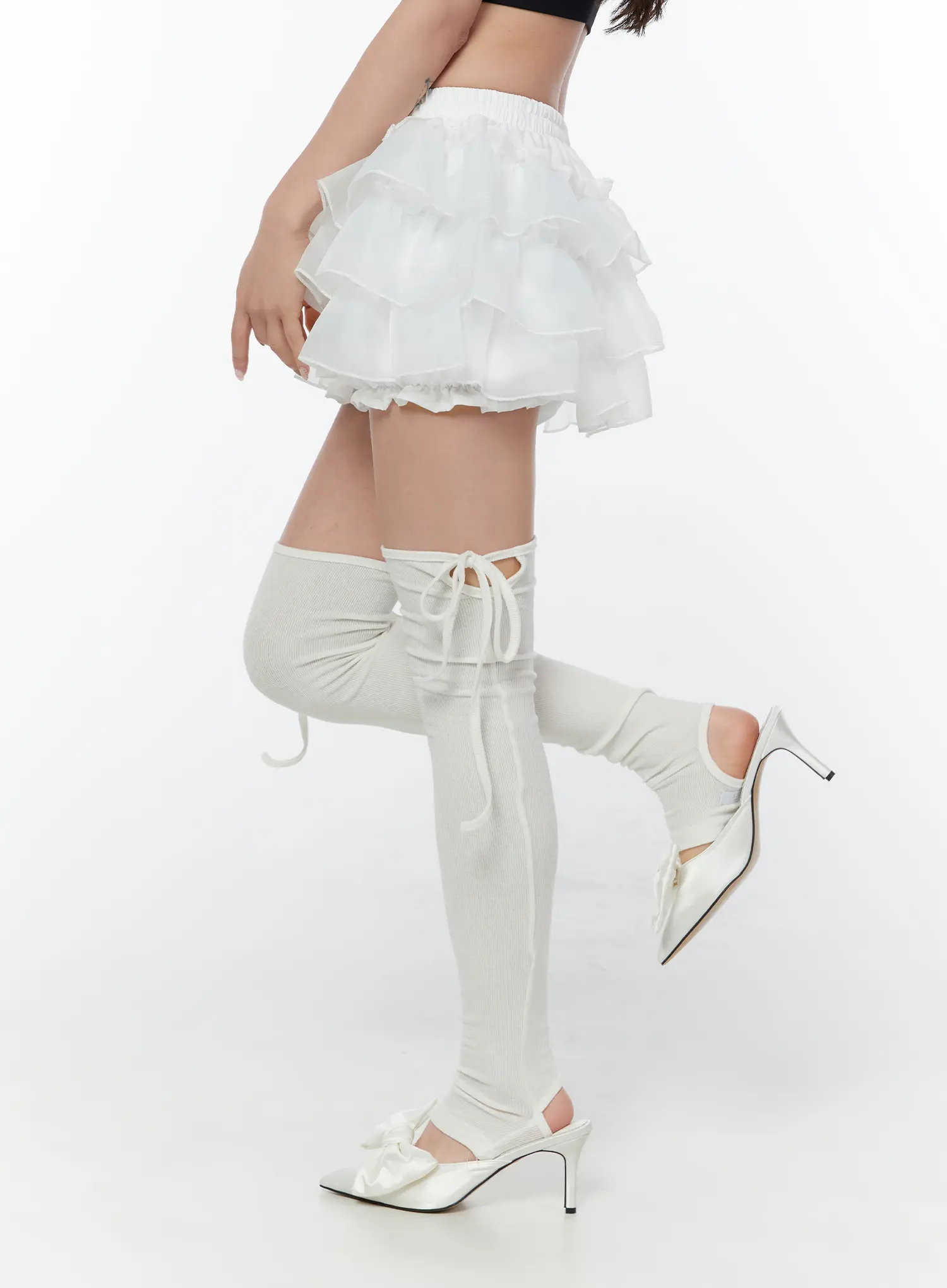 Lace Tiered Mini Skirt CY515 - Image 5