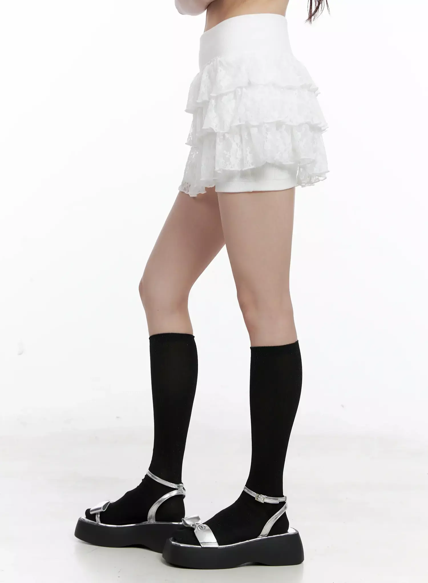 Lace Tiered Ruffle Skirt IL531 - Image 8