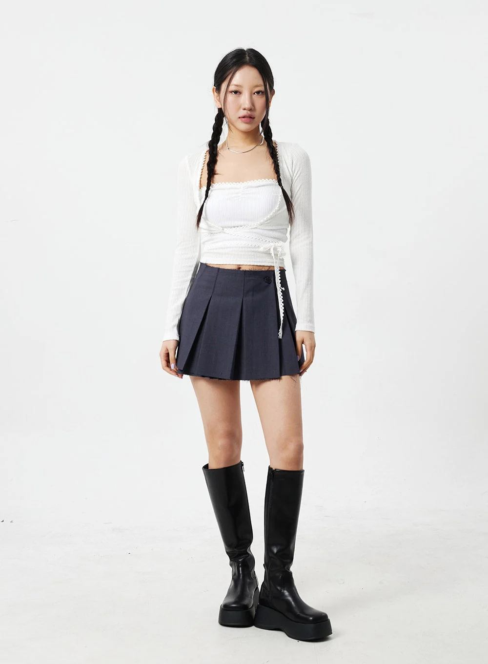 Lace Top And Cardigan Set CM324 - Image 3