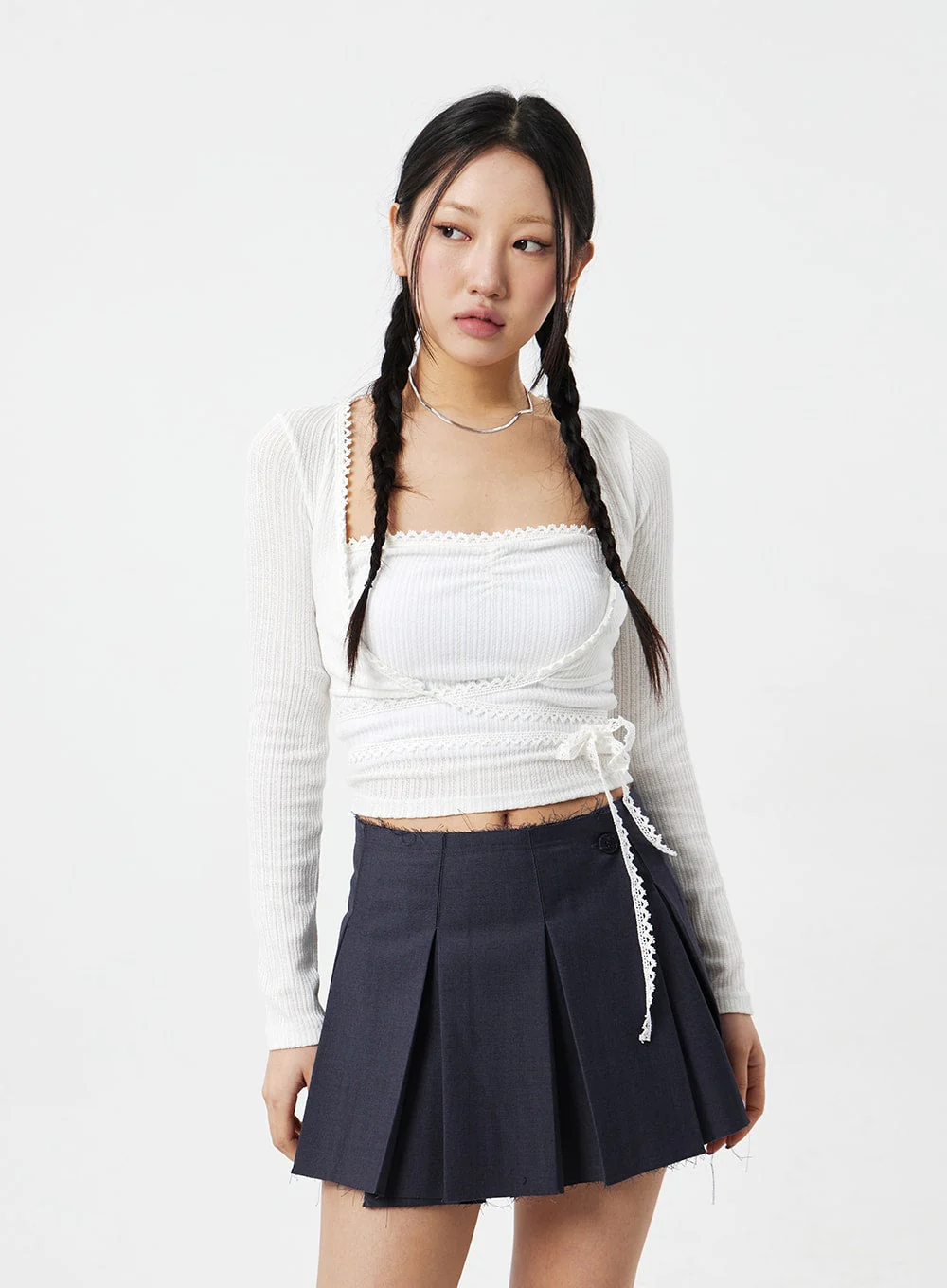 Lace Top And Cardigan Set CM324 - Image 5
