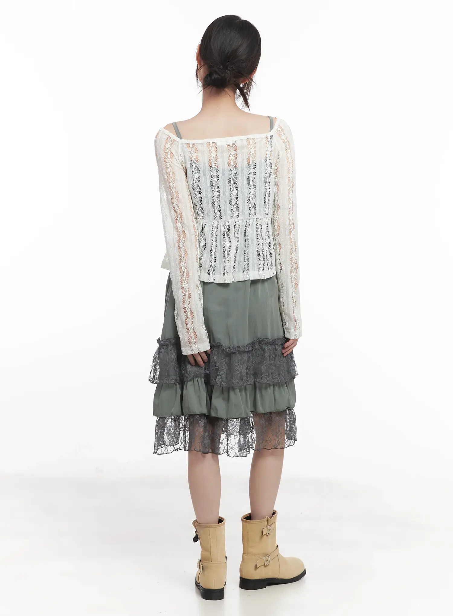 Lace-Trim Cami Maxi Dress CU518 - Image 10