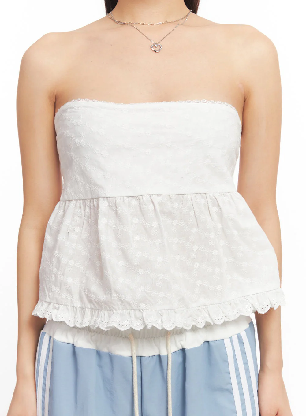 Lace-Trim Frilly Tube Top IA525 - Image 3