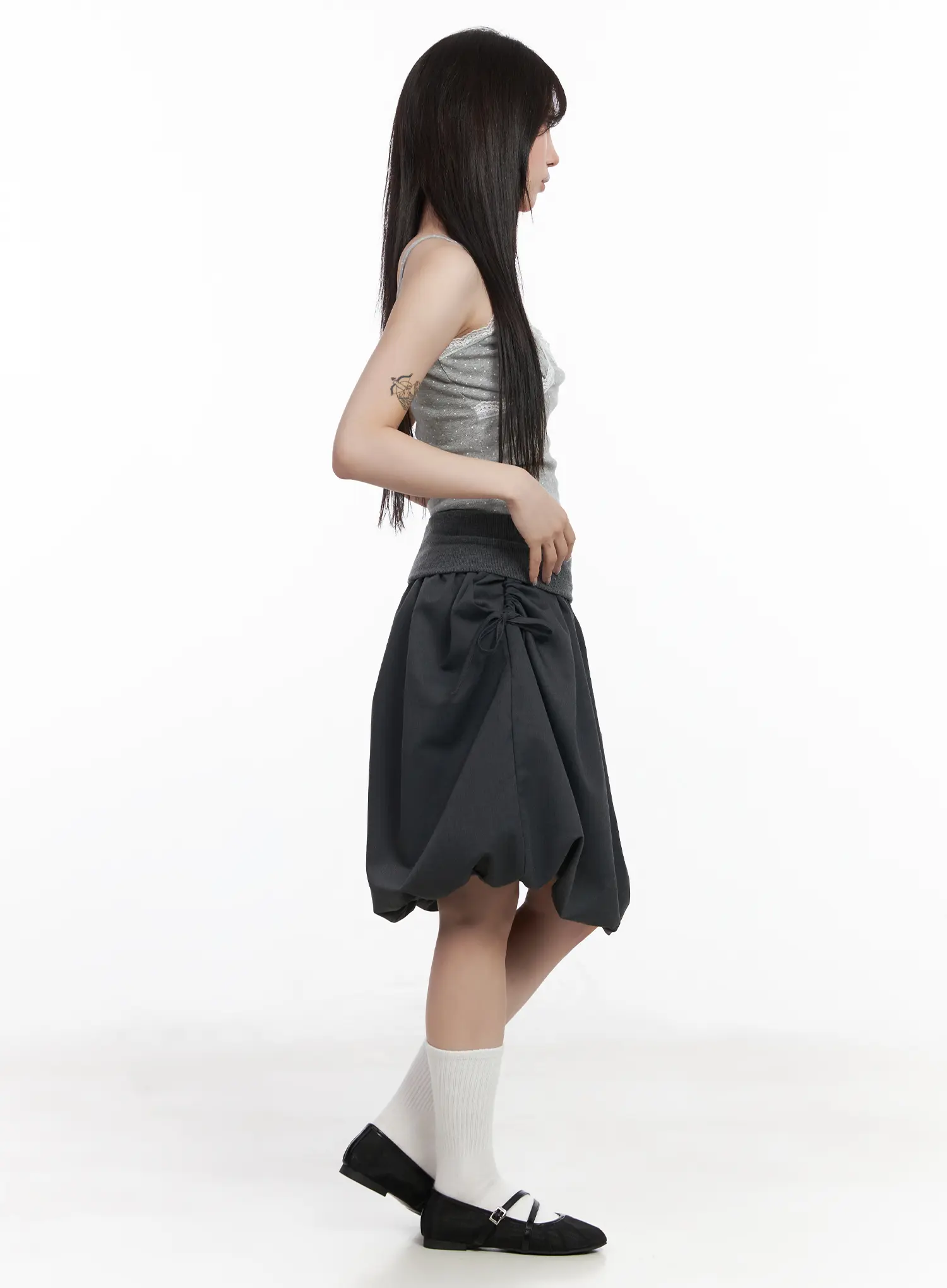 Lace Trim Polka Dot Crop Sleeveless Top CF523 - Image 4